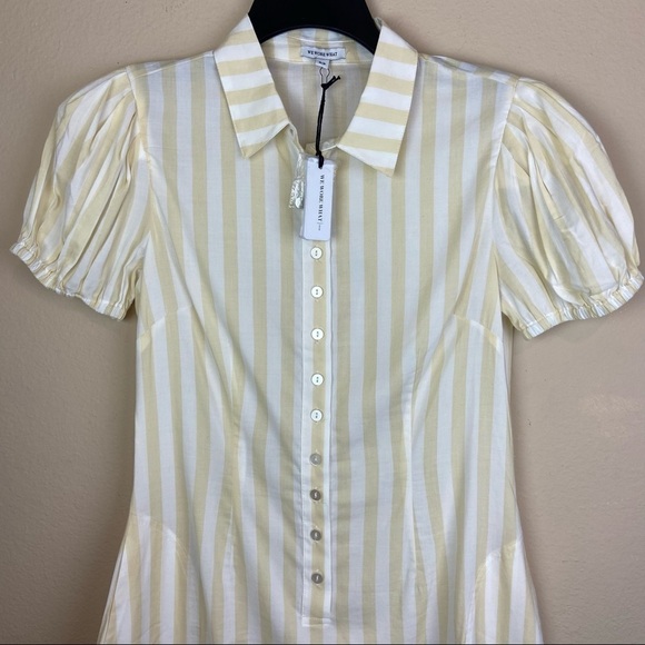 WeWoreWhat Elle Striped Mini Shirt Dress. - Picture 9 of 13